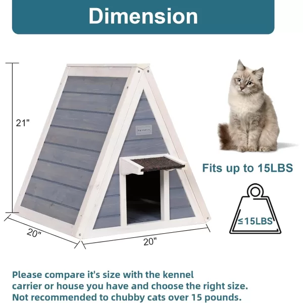 Petsfit Cat House for Outdoor Indoor Cats Weatherproof Outside Feral Cat Shelter with Escape DoorASingle StroyGrey