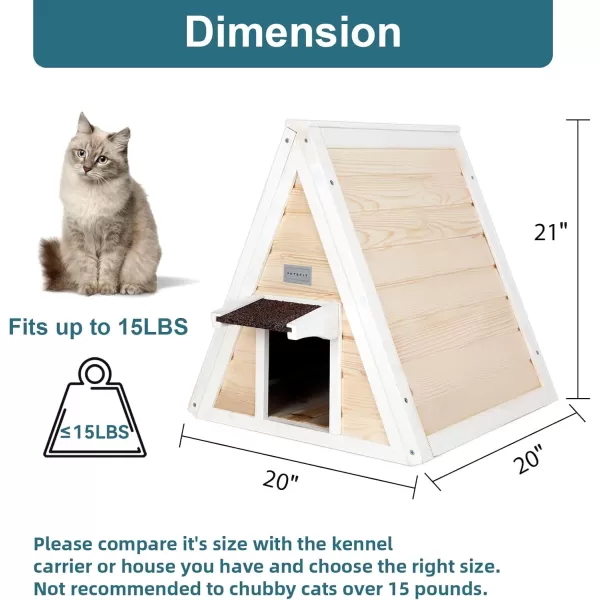 Petsfit Cat House for Outdoor Indoor Cats Weatherproof Outside Feral Cat Shelter with Escape DoorASingle StroySolid