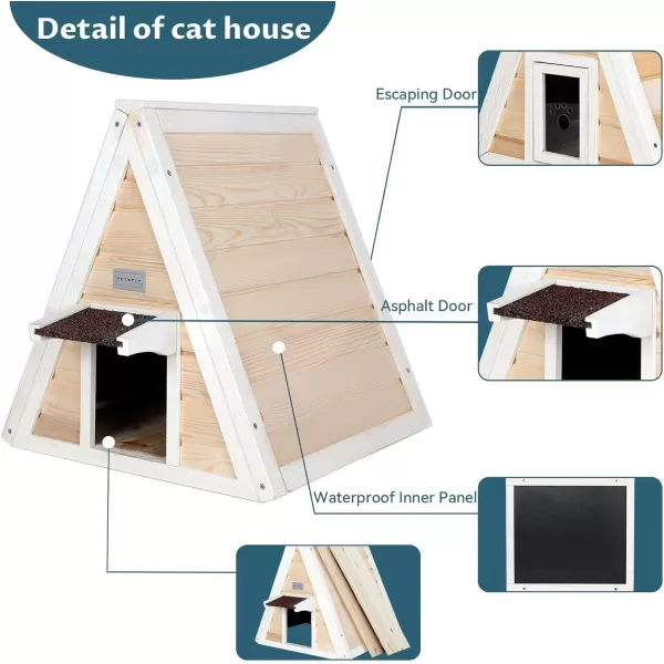 Petsfit Cat House for Outdoor Indoor Cats Weatherproof Outside Feral Cat Shelter with Escape DoorASingle StroySolid