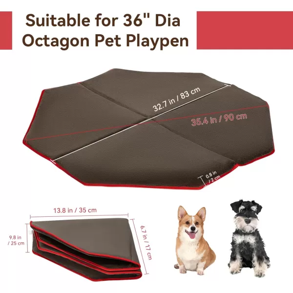 Petsfit Dog Playpen Mat Waterproof Washable DoubleSided Foldable 429quot Dia Thick Octagon Absorbent LeakProof Reusable Training Pad Floor Couch Protector Large354Diax1H