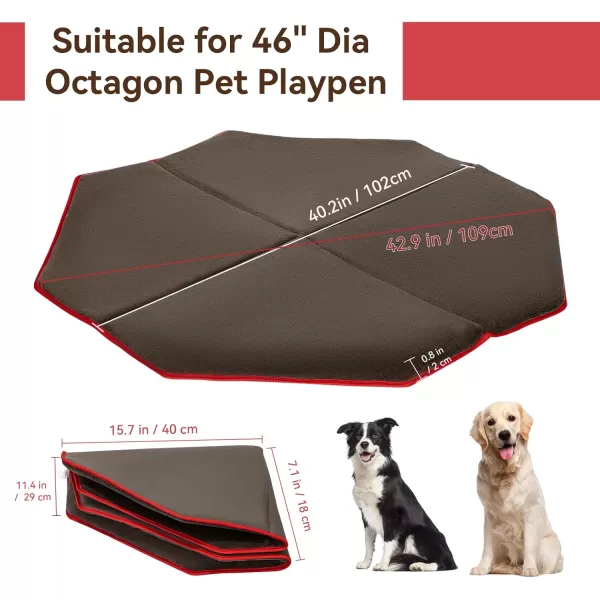 Petsfit Dog Playpen Mat Waterproof Washable DoubleSided Foldable 429quot Dia Thick Octagon Absorbent LeakProof Reusable Training Pad Floor Couch Protector Large429Diax1H