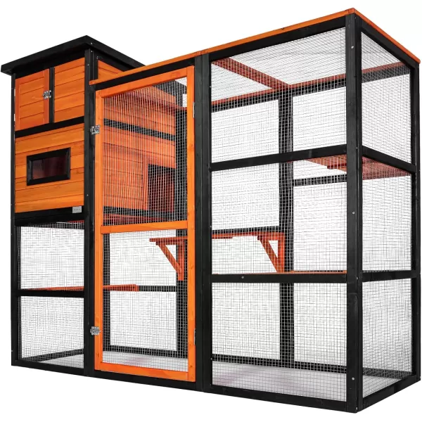 Petsfit Outdoor Catio 4 Tries 2 Resting Room 4 Platforms and Waterproof Roof Catio Outdoor Cat Enclosure