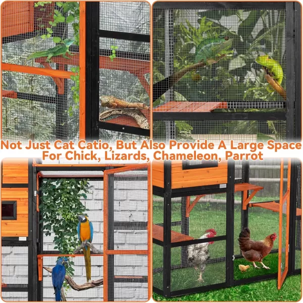 Petsfit Outdoor Catio 4 Tries 2 Resting Room 4 Platforms and Waterproof Roof Catio Outdoor Cat Enclosure