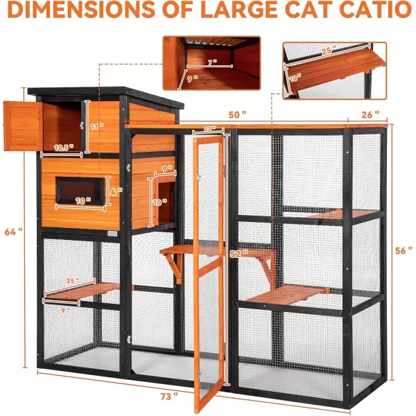 Petsfit Outdoor Catio 4 Tries 2 Resting Room 4 Platforms and Waterproof Roof Catio Outdoor Cat Enclosure