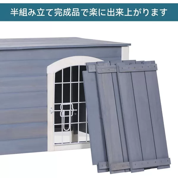 Petsfit 402quot Dog House Outside Dog House Weatherproof No Tools Required Assembly Folding Dog House Outdoor Unfold to Use Outdoor Dog House with Door Flap Medium Grey315 Grey  Indoor Use