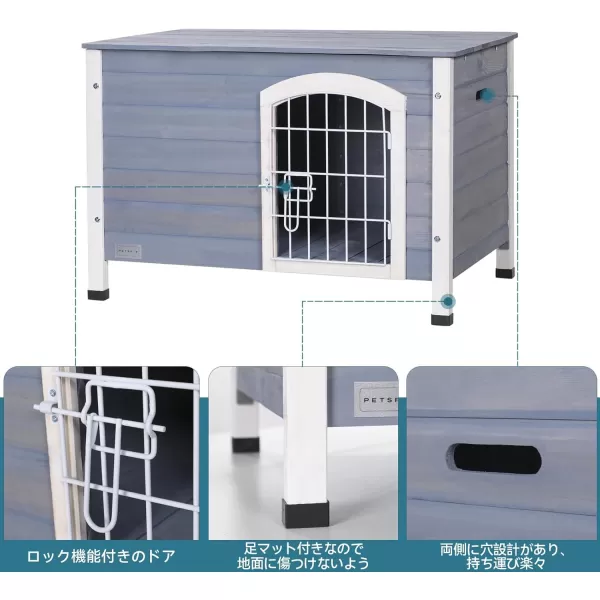 Petsfit 402quot Dog House Outside Dog House Weatherproof No Tools Required Assembly Folding Dog House Outdoor Unfold to Use Outdoor Dog House with Door Flap Medium Grey315 Grey  Indoor Use