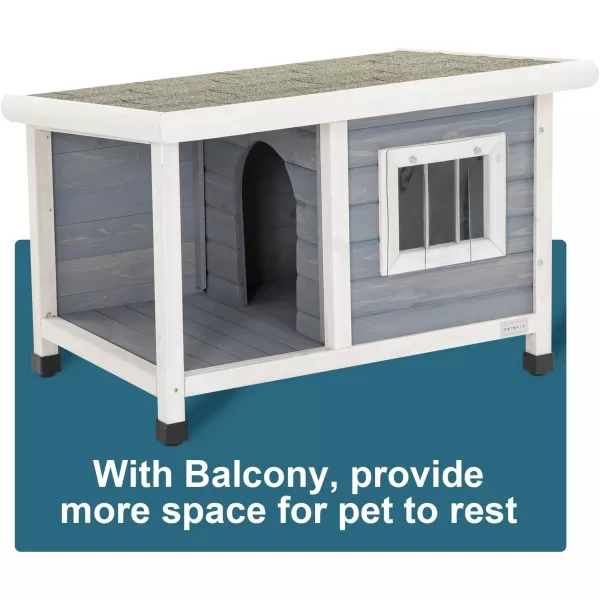 Petsfit Extra Large Dog House Outdoor Wooden Dog House for Large Dogs Red 456quotL X 31quotW X 32quotHGrey