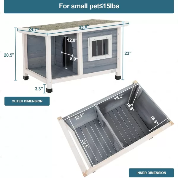 Petsfit Extra Large Dog House Outdoor Wooden Dog House for Large Dogs Red 456quotL X 31quotW X 32quotHGrey