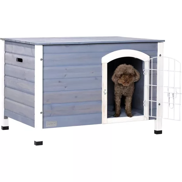 Petsfit Extra Large Dog House Outdoor Wooden Dog House for Large Dogs Red 456quotL X 31quotW X 32quotHGreyIndoor use