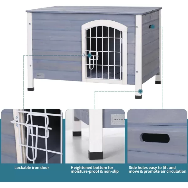 Petsfit Extra Large Dog House Outdoor Wooden Dog House for Large Dogs Red 456quotL X 31quotW X 32quotHGreyIndoor use