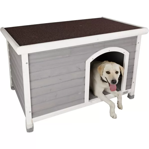 Petsfit Extra Large Dog House Outdoor Wooden Dog House for Large Dogs Red 456quotL X 31quotW X 32quotHLight Grey