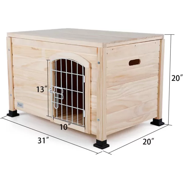 Petsfit Extra Large Dog House Outdoor Wooden Dog House for Large Dogs Red 456quotL X 31quotW X 32quotHNatural Wood