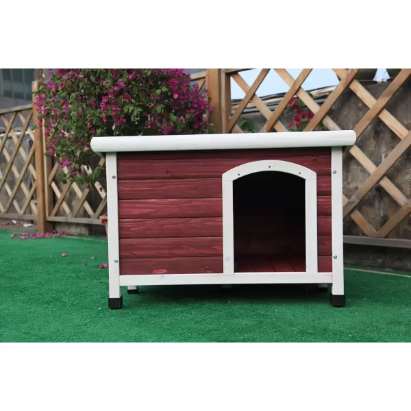 Petsfit Extra Large Dog House Outdoor Wooden Dog House for Large Dogs Red 456quotL X 31quotW X 32quotHRed