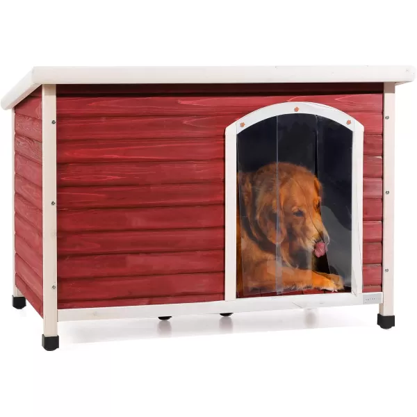 Petsfit Extra Large Dog House Outdoor Wooden Dog House for Large Dogs Red 456quotL X 31quotW X 32quotHRed