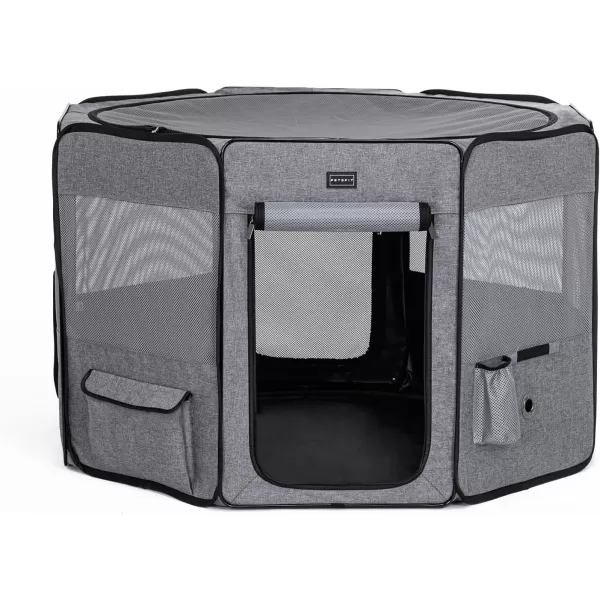 Petsfit Puppy Dog Playpen Indoor Small Playpen for Dogs Cat Playpen Outdoor Portable with Carrying Case Removable Zipper Sealed Cover Playpen Mat Grey Small 295quotx295quotx165quotHGrey