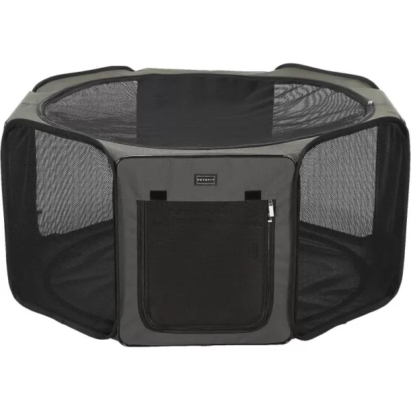 Petsfit Portable Dog Playpen for Large DogsCatRabbitChick Removable and Easy Cleaning PVC Coating Bottom Pet Playpen for IndoorOutdoorTravel Use Large 455quotx455quotx21quotGreyBrownBlack