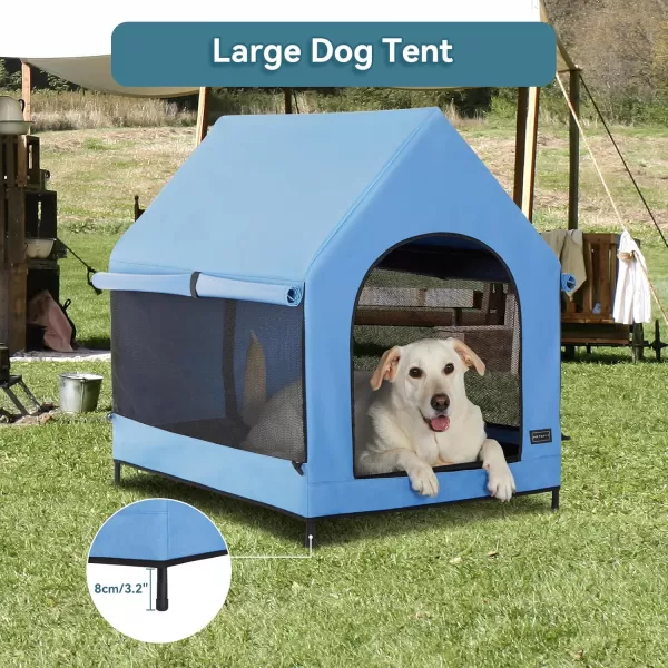 Petsfit 36 Inch Elevated Pet Dog House Portable Large Dog House with Removable Cover for Indoor and Outdoor Waterproof Raised Dog Houses for Large Dogs OutsideBlue36L x 252W x 353H InchesBlue