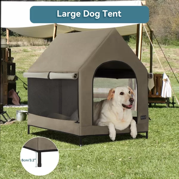 Petsfit 36 Inch Elevated Pet Dog House Portable Large Dog House with Removable Cover for Indoor and Outdoor Waterproof Raised Dog Houses for Large Dogs OutsideBlue36L x 252W x 353H InchesBrown