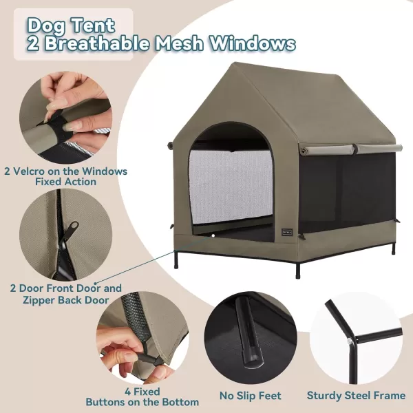 Petsfit 36 Inch Elevated Pet Dog House Portable Large Dog House with Removable Cover for Indoor and Outdoor Waterproof Raised Dog Houses for Large Dogs OutsideBlue36L x 252W x 353H InchesBrown