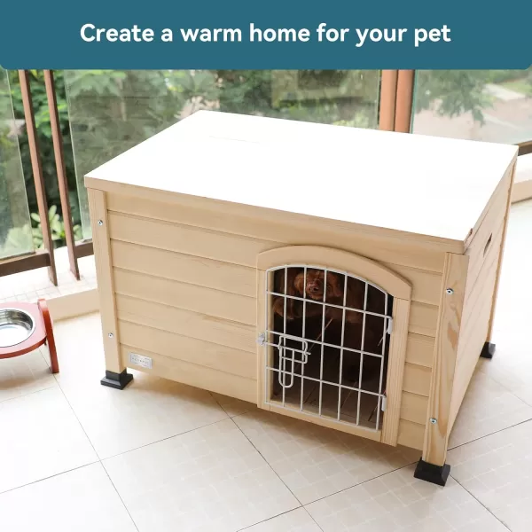 Petsfit 47quot Dog House Outdoor with Waterproof PVC Roof Extra Large Dog House for 2 Medium Dogs Dog House Outdoor Large Breed XXL Dog Houses with Window GrayB31 Natural Wood