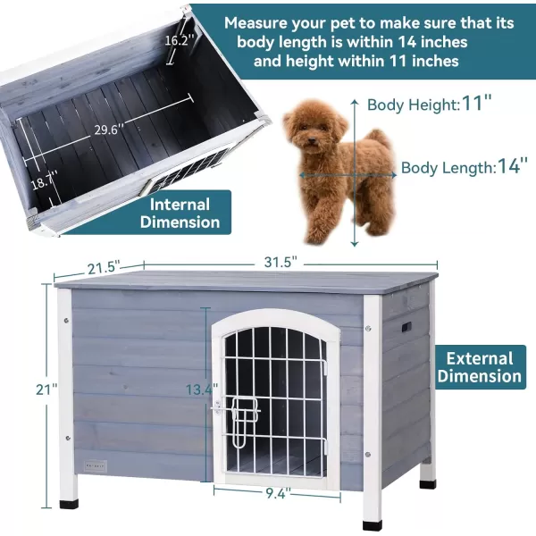 Petsfit 47quot Dog House Outdoor with Waterproof PVC Roof Extra Large Dog House for 2 Medium Dogs Dog House Outdoor Large Breed XXL Dog Houses with Window Gray315 Grey  Indoor Use