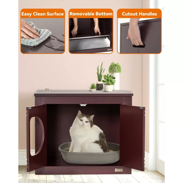 Petsfit Folding Litter Box Enclosure No Tools Required for Assembly Cat Litter Box Furniture Hidden Fit Most of Litter Box Dog House Cat House 30quot L21quot W245quot HBrown