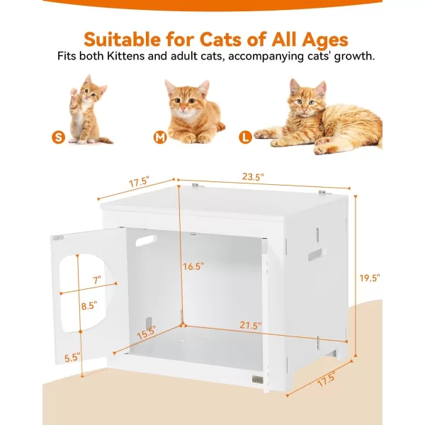 Petsfit Folding Litter Box Enclosure No Tools Required for Assembly Cat Litter Box Furniture Hidden Fit Most of Litter Box Dog House Cat House 30quot L21quot W245quot HWhite