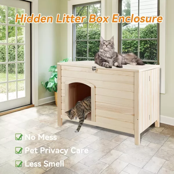 Petsfit Folding Litter Box Enclosure No Tools Required for Assembly Cat Litter Box Furniture Hidden Fit Most of Litter Box Dog House Cat House 30quot L21quot W245quot HBurlywood