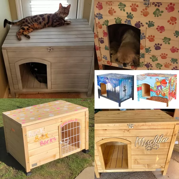 Petsfit Folding Litter Box Enclosure No Tools Required for Assembly Cat Litter Box Furniture Hidden Fit Most of Litter Box Dog House Cat House 30quot L21quot W245quot HBurlywood