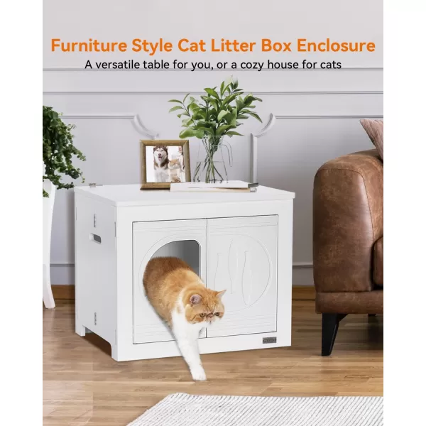 Petsfit Folding Litter Box Enclosure No Tools Required for Assembly Cat Litter Box Furniture Hidden Fit Most of Litter Box Dog House Cat House 30quot L21quot W245quot HWhite