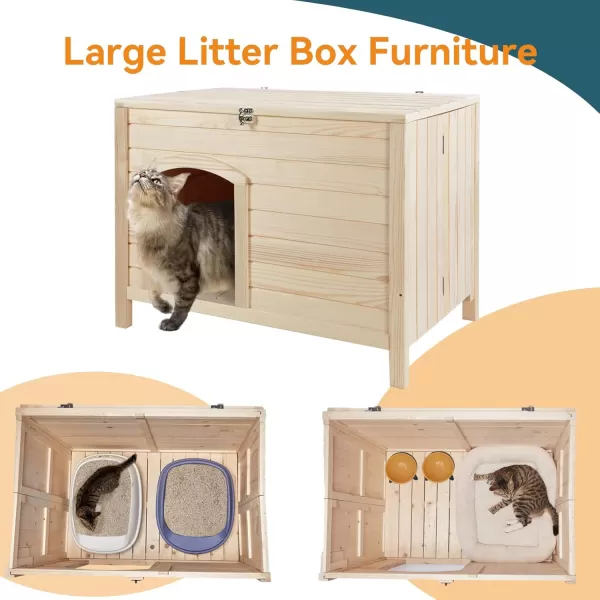 Petsfit Folding Litter Box Enclosure No Tools Required for Assembly Cat Litter Box Furniture Hidden Fit Most of Litter Box Dog House Cat House 30quot L21quot W245quot HBurlywood