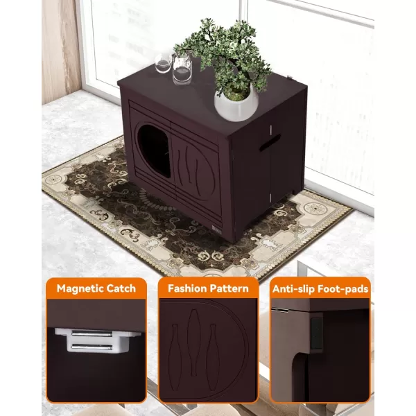 Petsfit Folding Litter Box Enclosure No Tools Required for Assembly Cat Litter Box Furniture Hidden Fit Most of Litter Box Dog House Cat House 30quot L21quot W245quot HBrown