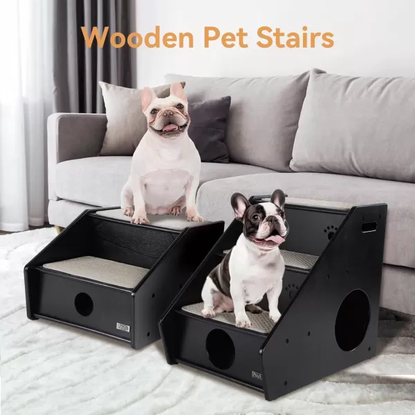 Petsfit Wooden 3 Step Pet StairsBlack2 Stairs