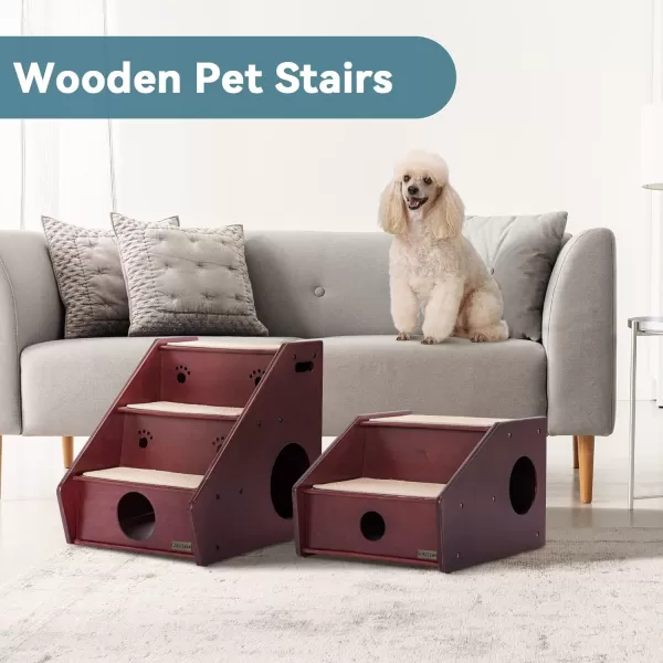 Petsfit Wooden 3 Step Pet StairsBrown2 Stairs