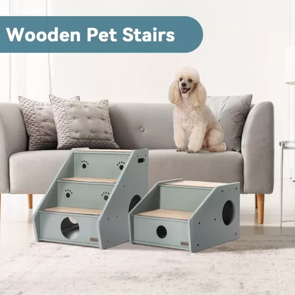 Petsfit Wooden 3 Step Pet StairsGreen2 Stairs