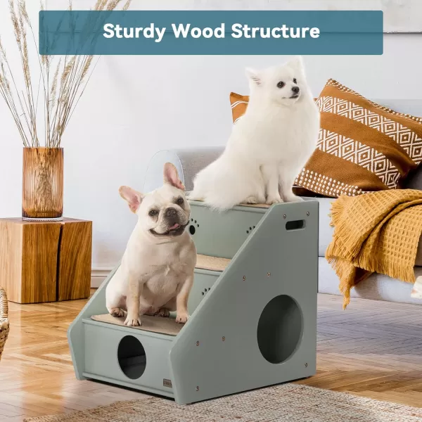 Petsfit Wooden 3 Step Pet StairsGreen3 Stairs