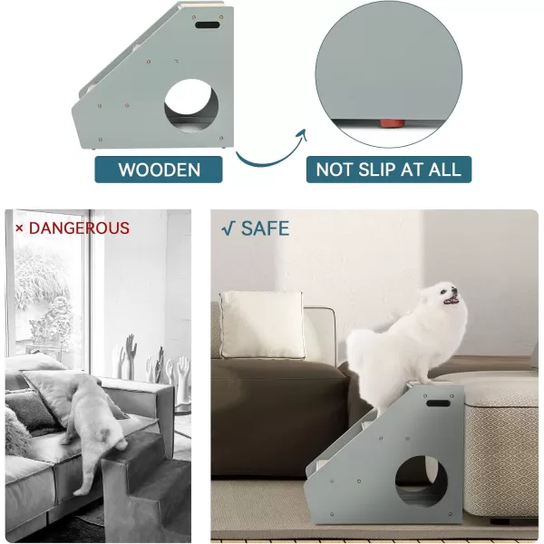 Petsfit Wooden 3 Step Pet StairsGreen3 Stairs