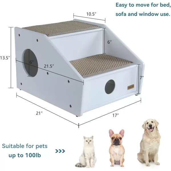 Petsfit Wooden 3 Step Pet StairsWhite2 Stairs