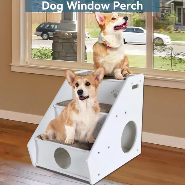 Petsfit Wooden 3 Step Pet StairsWhite3 Stairs