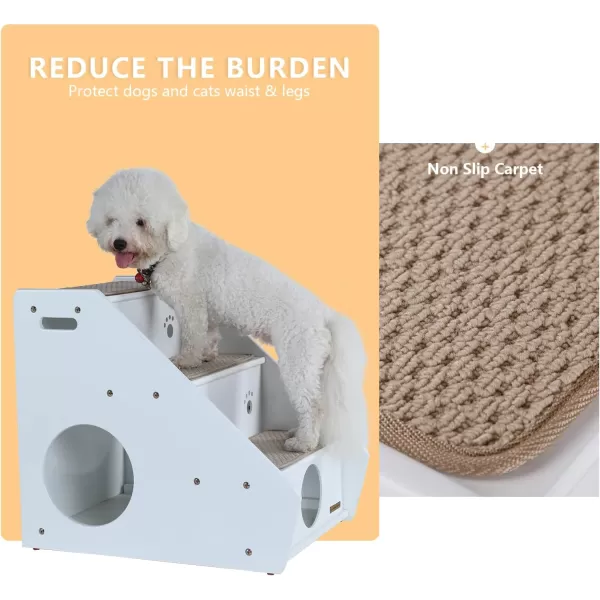 Petsfit Wooden 3 Step Pet StairsWhite3 Stairs