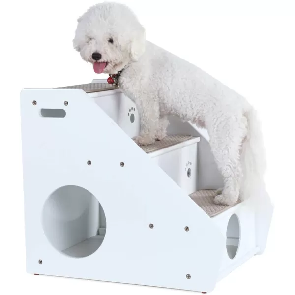 Petsfit Wooden 3 Step Pet StairsWhite3 Stairs