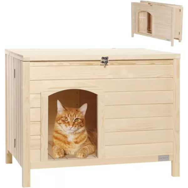 Petsfit Folding Litter Box Enclosure No Tools Required for Assembly Cat Litter Box Furniture Hidden Fit Most of Litter Box Dog House Cat House 30quot L21quot W245quot HBurlywood