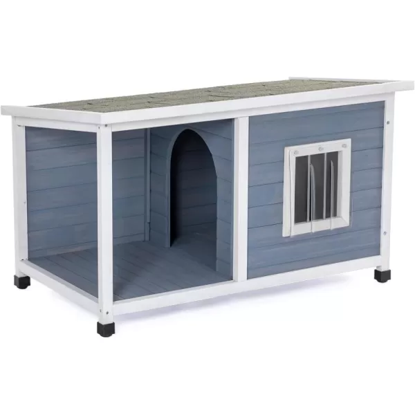 Petsfit Outdoor Wooden Dog House for Small Dogs Light Grey Small336quot L x 247quot W x 23quot HC455Grey