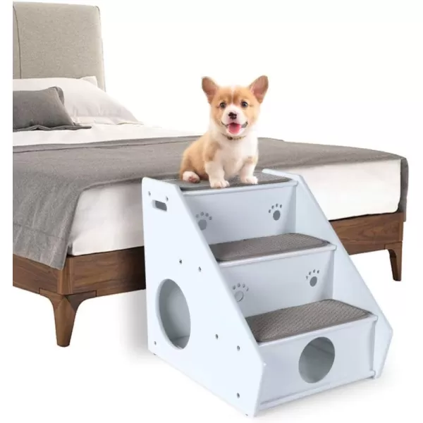 Petsfit Wooden 3 Step Pet StairsWhite3 Stairs