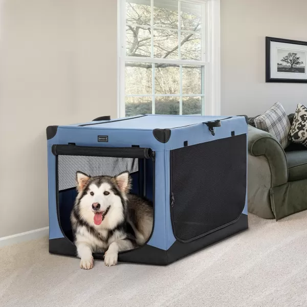 Petsfit Dog Crates for Medium Dogs 36quot L x 24quot W x 23quot H Adjustable Fabric Cover by Spiral Iron Pipe Strengthen Sewing Fabric Dog Crate 3 Door Design 36inchBlue