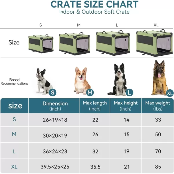 Petsfit Dog Crates for Medium Dogs 36quot L x 24quot W x 23quot H Adjustable Fabric Cover by Spiral Iron Pipe Strengthen Sewing Fabric Dog Crate 3 Door Design 36inchGreen