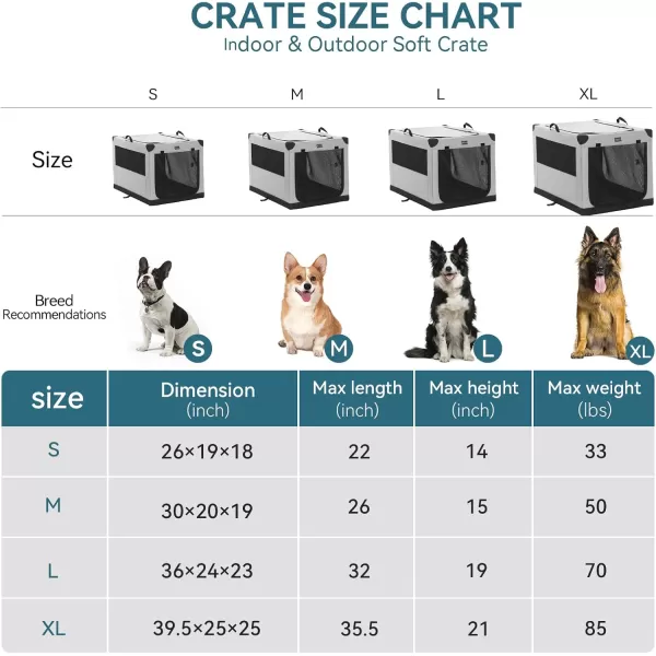 Petsfit Dog Crates for Medium Dogs 36quot L x 24quot W x 23quot H Adjustable Fabric Cover by Spiral Iron Pipe Strengthen Sewing Fabric Dog Crate 3 Door Design 36inchGray