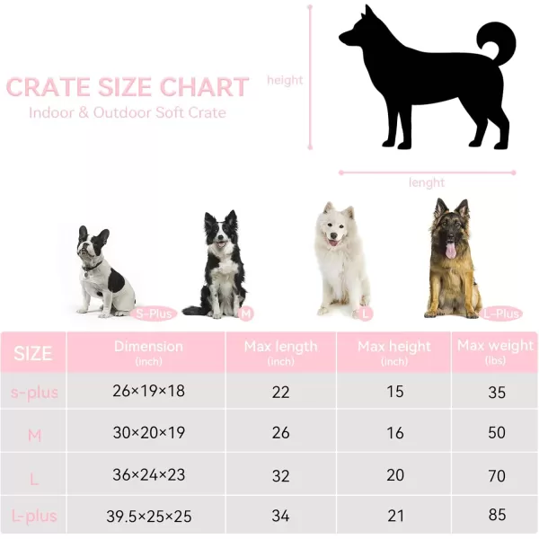 Petsfit Dog Crates for Medium Dogs 36quot L x 24quot W x 23quot H Adjustable Fabric Cover by Spiral Iron Pipe Strengthen Sewing Fabric Dog Crate 3 Door Design 36inchPink