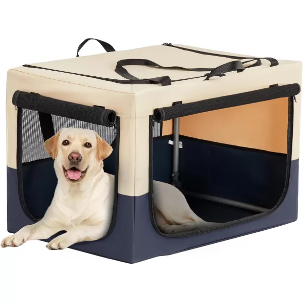 Petsfit Dog Crates for Medium Dogs 36quot L x 24quot W x 23quot H Adjustable Fabric Cover by Spiral Iron Pipe Strengthen Sewing Fabric Dog Crate 3 Door Design 36inchNavy Blue