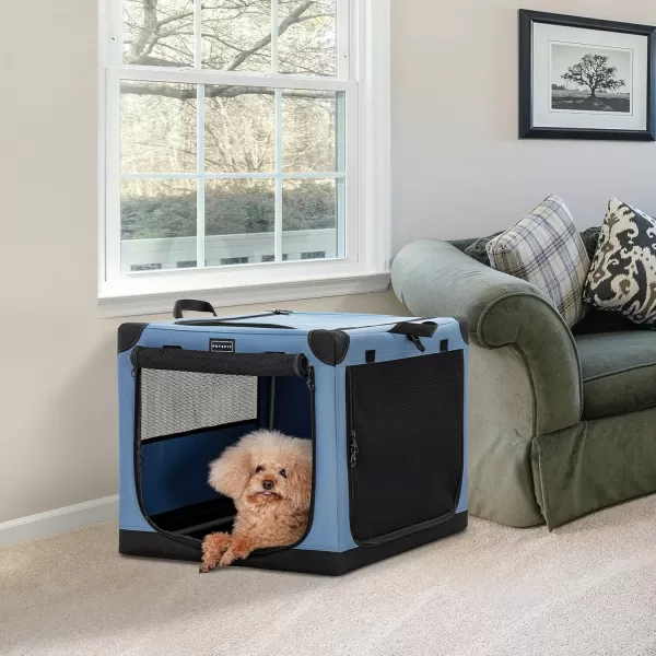 Petsfit Dog Crates for Medium Dogs 36quot L x 24quot W x 23quot H Adjustable Fabric Cover by Spiral Iron Pipe Strengthen Sewing Fabric Dog Crate 3 Door Design 36inchBlue